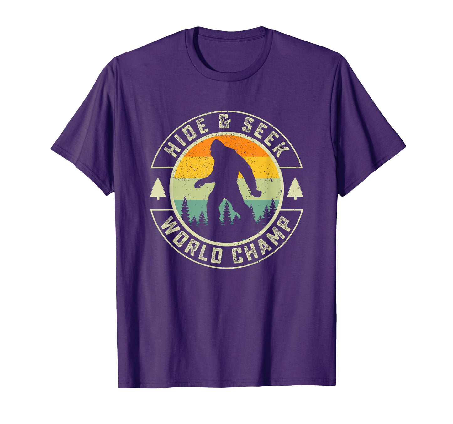 Retro Bigfoot Hide And Seek World Champion Sasquatch T-Shirt