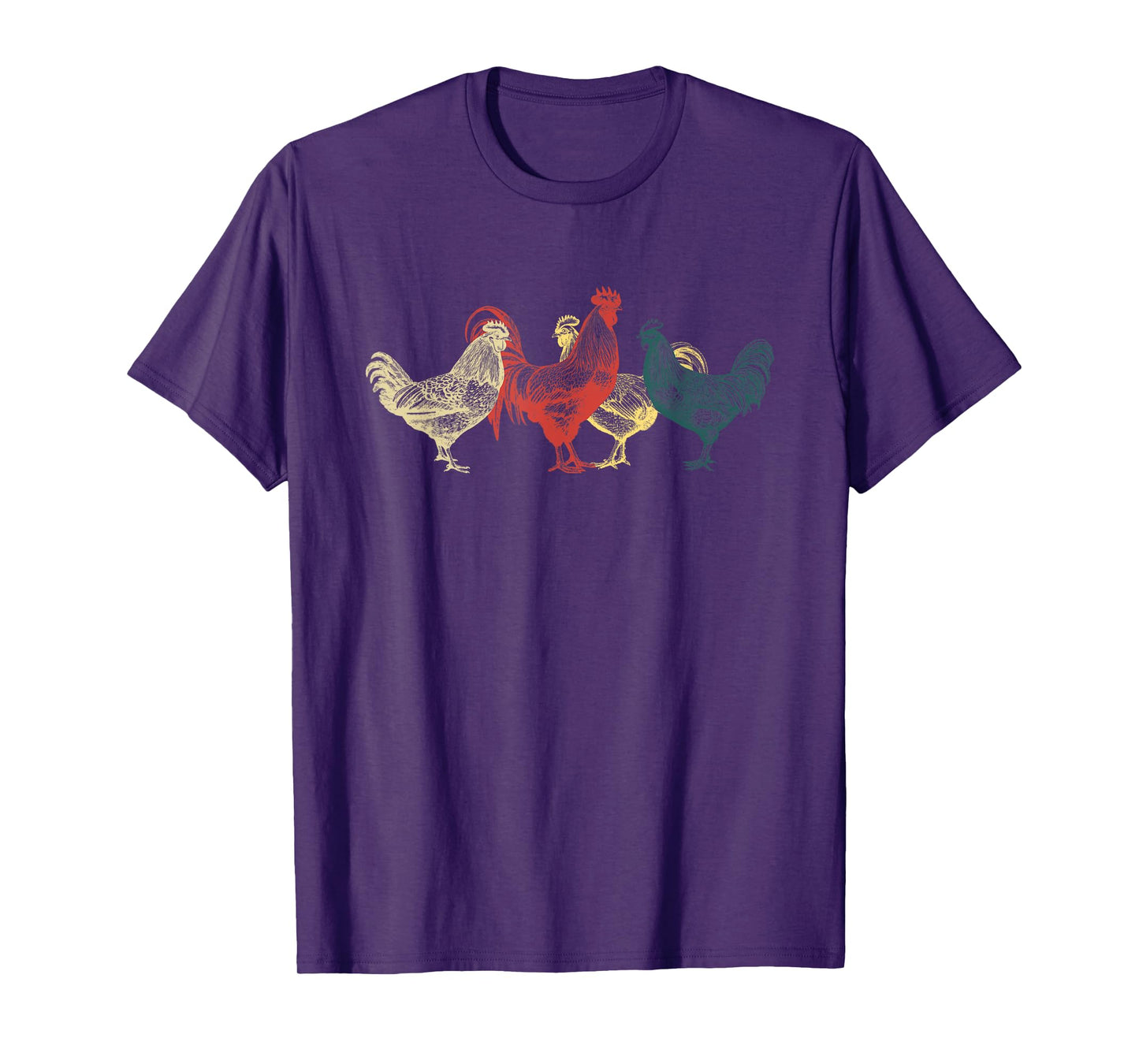 Chicken Group With Rooster Agriculture Farmer Funny Chickens T-Shirt