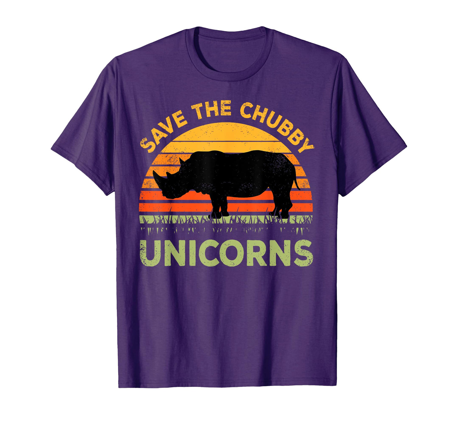 Save The Chubby Unicorns Rhino Rhinoceros African Animal T-Shirt