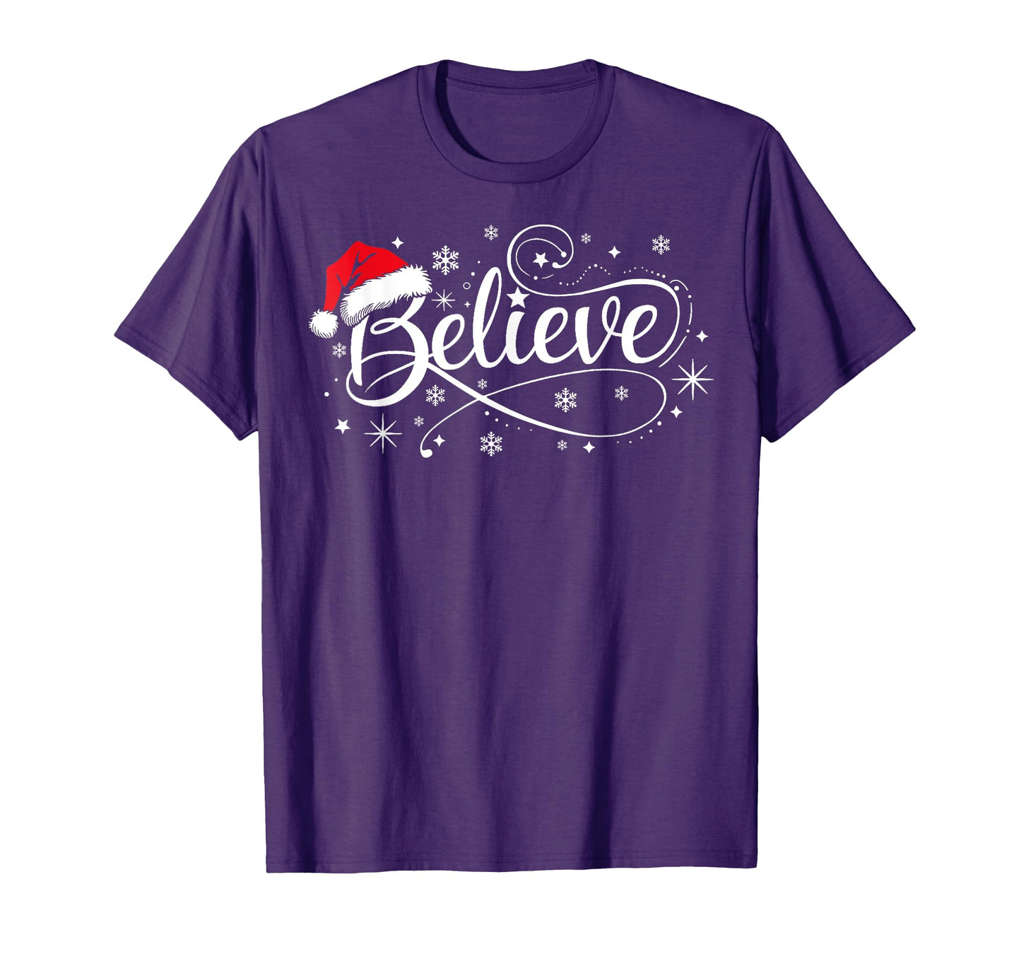 Christmas Believe Santa Claus Xmas Family Men Women Kids T-Shirt