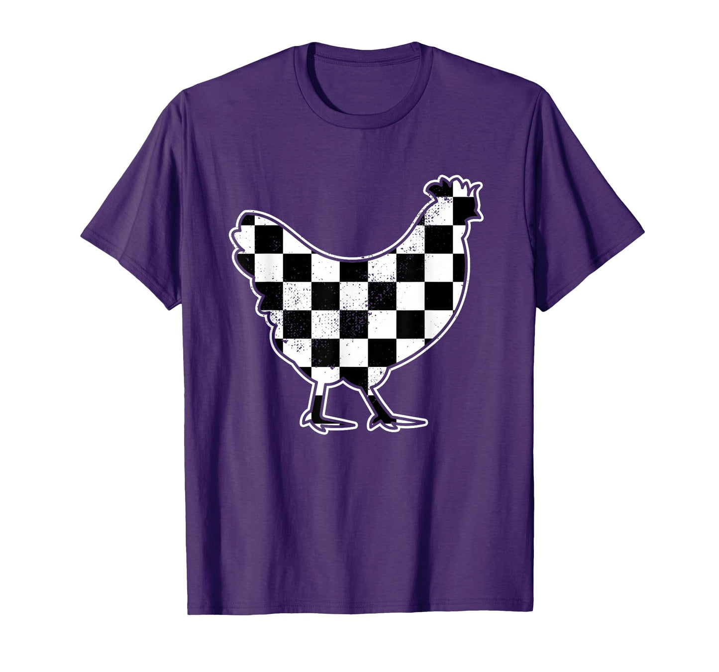 Checkered Chicken Farmer Chicken Race Car Boys Chicken T-Shirt