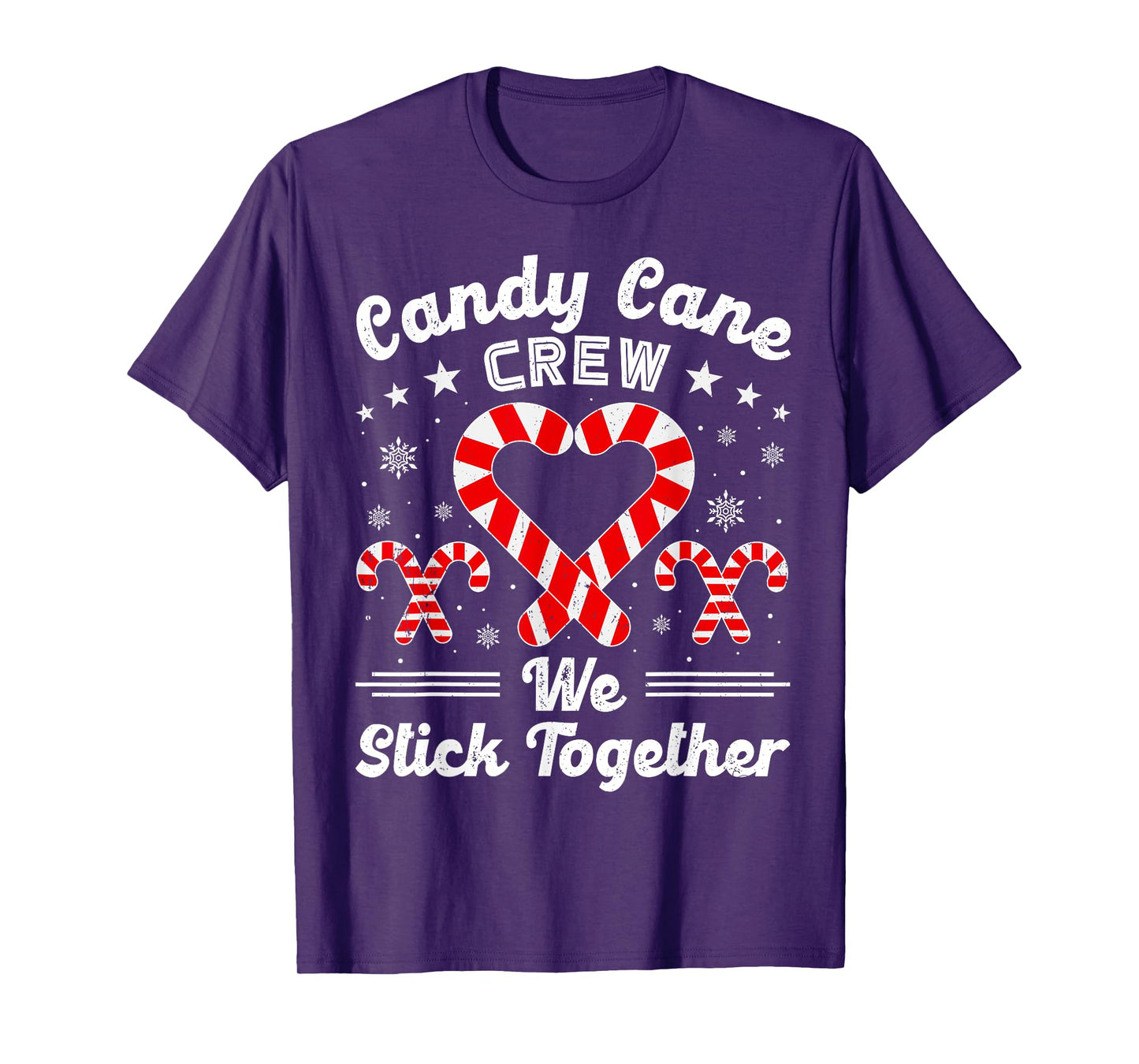 Christmas Candy Cane Heart Crew Family Matching Pajamas T-Shirt