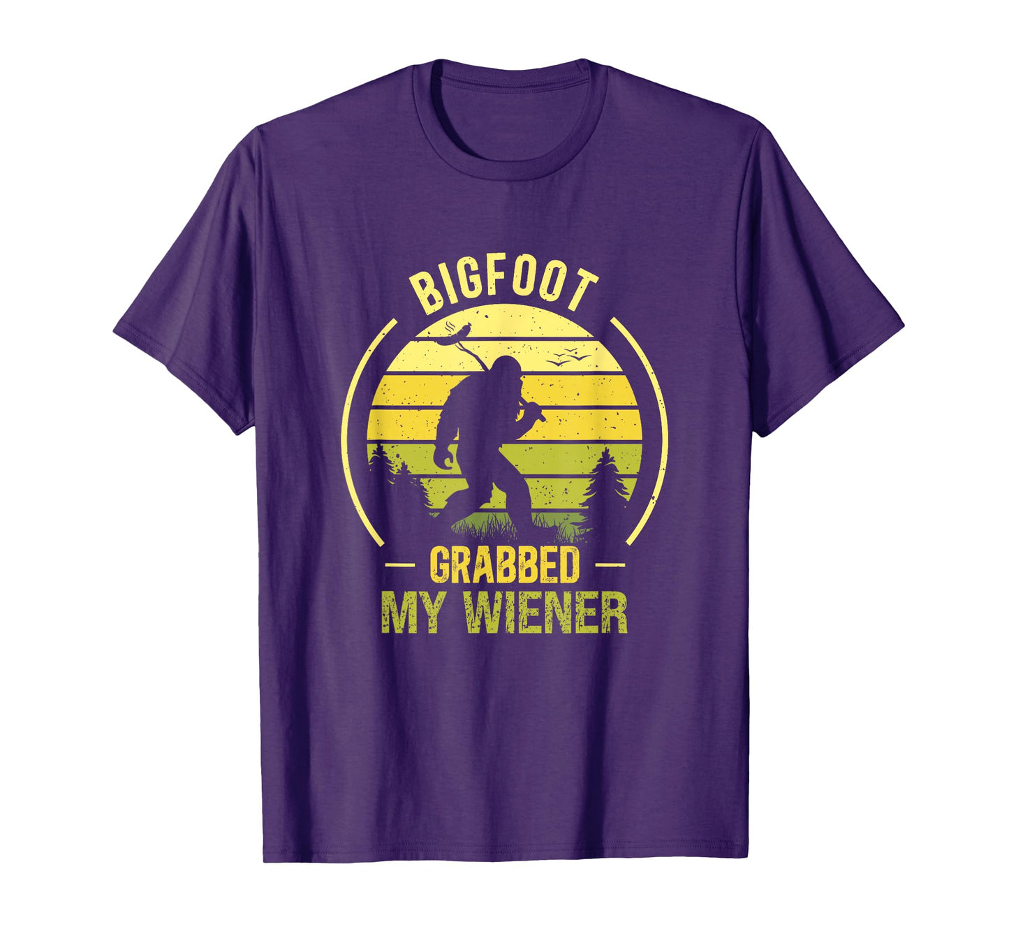 Bigfoot Grabbed My Wiener Funny BBQ Sasquatch T-Shirt
