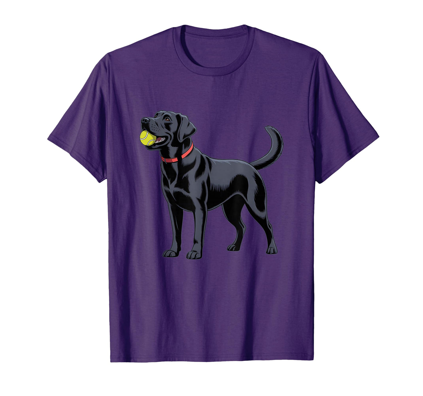Black Labrador Retriever Black Lab Dog Fetch Tennis Ball T-Shirt