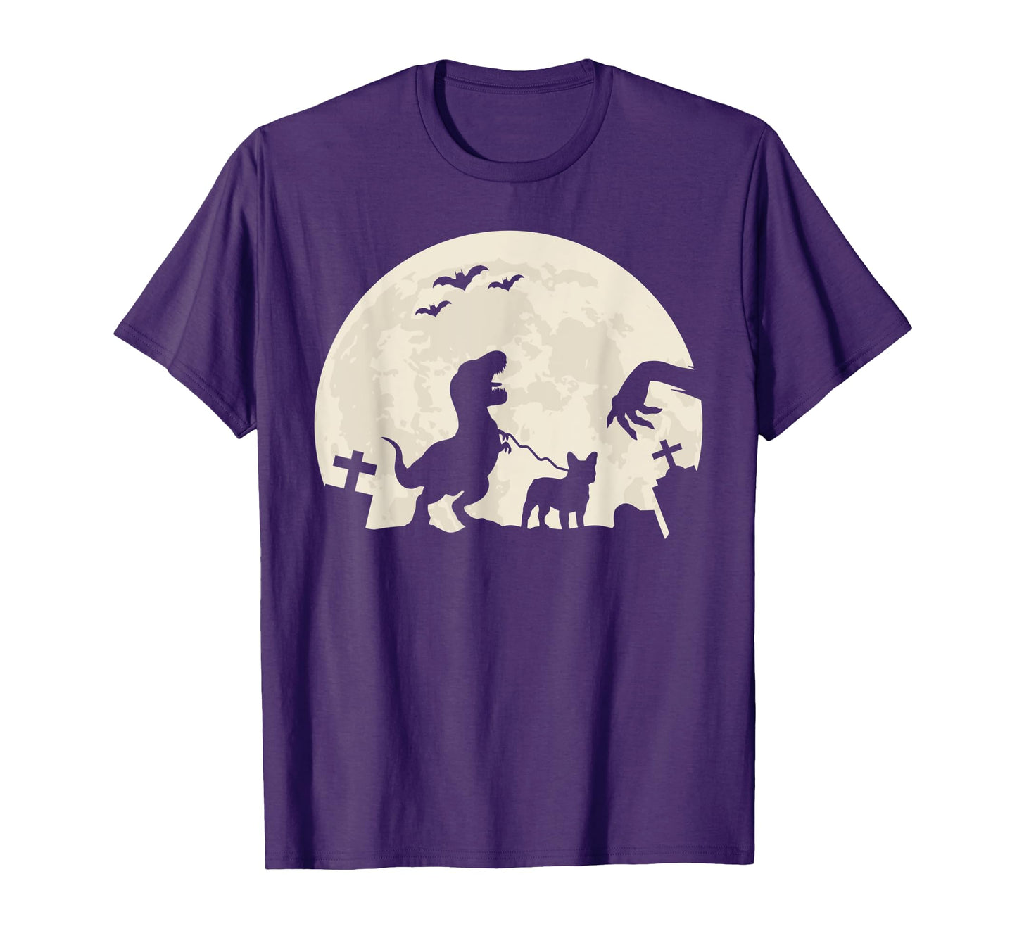 Halloween French Bulldog Dog Frenchie Dinosaur Costume Men Women Kids T-Shirt