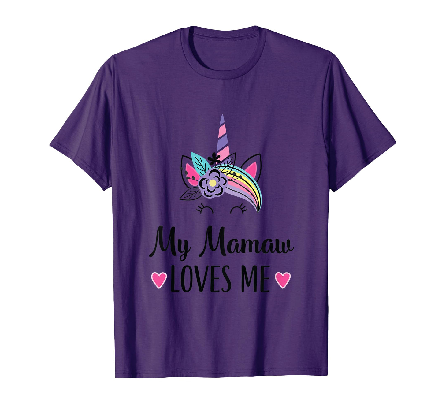 Kids My Mamaw Loves Me Granddaughter Unicorn T-Shirt