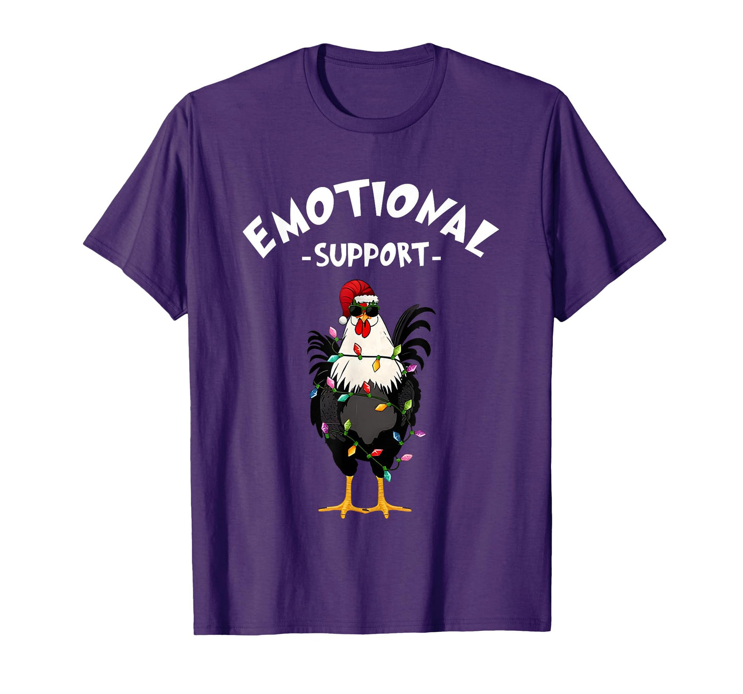 Chicken Emotional Support Cock Funny Christmas T-Shirt