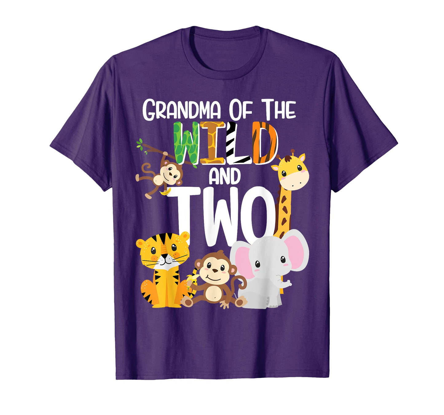 Grandma of the Wild and Two Zoo Theme Birthday Safari Jungle T-Shirt