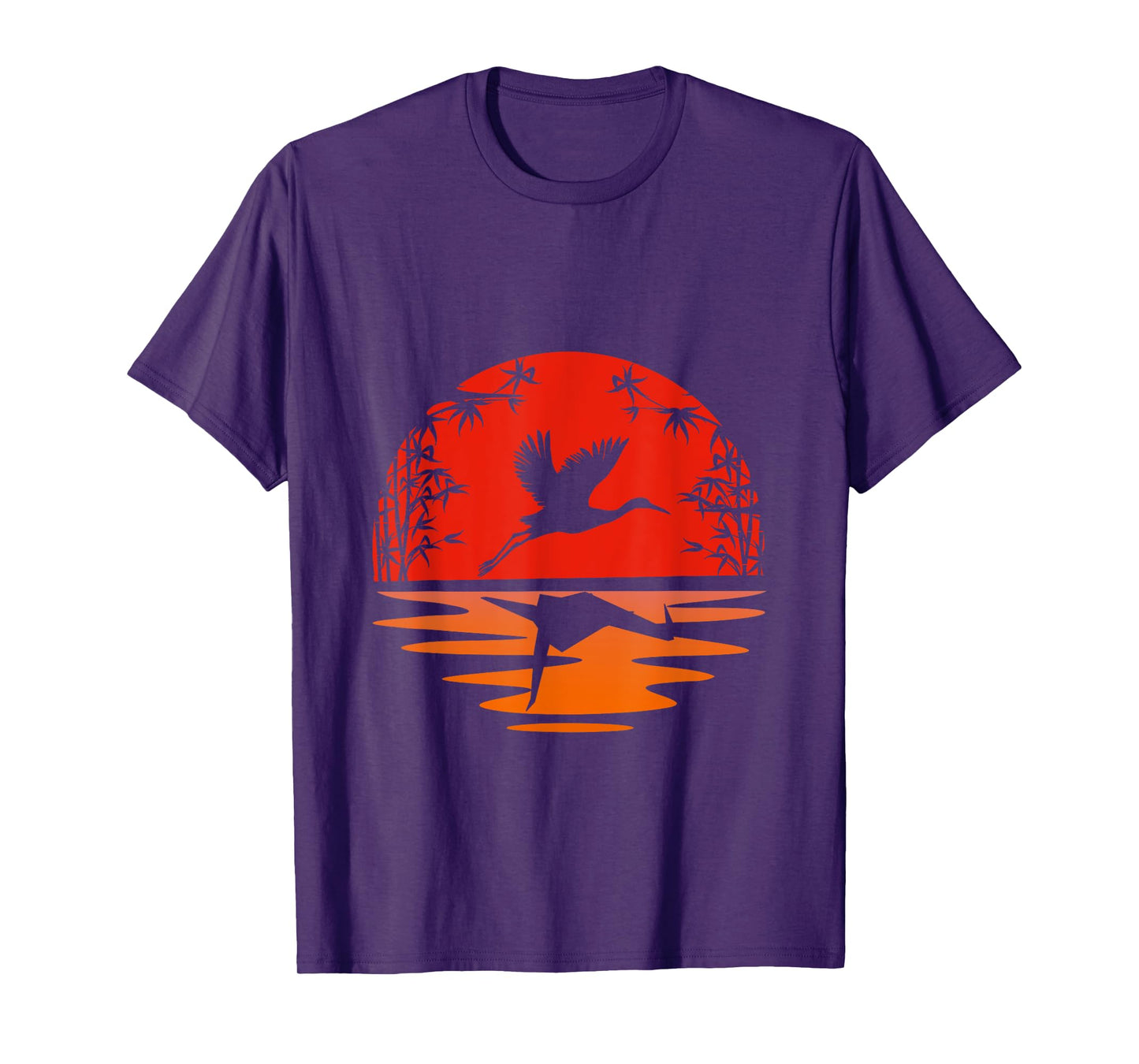 Kranich Mountain Japanese Mountains Natural Stork Bird Origami T-Shirt