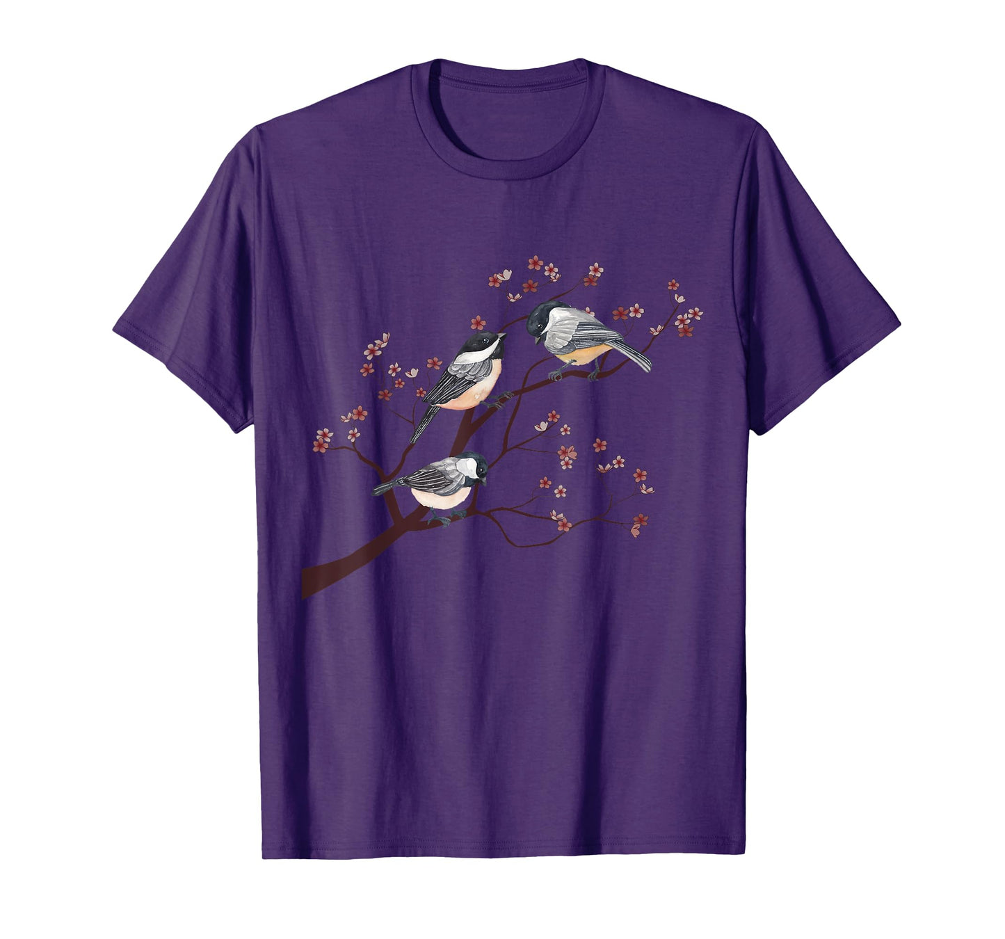 Bird Watching Nature Animal Vintage Blossom Chickadee T-Shirt