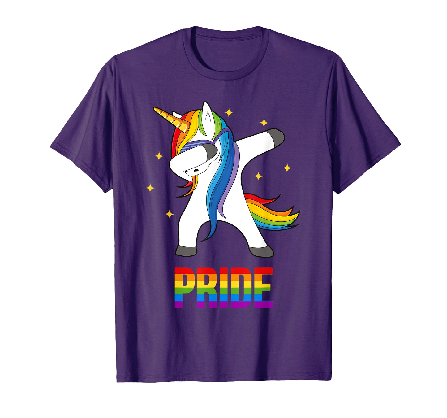 Funny LGBT Present Bi Lesbian Dabbing Unicorn Gay Pride T-Shirt