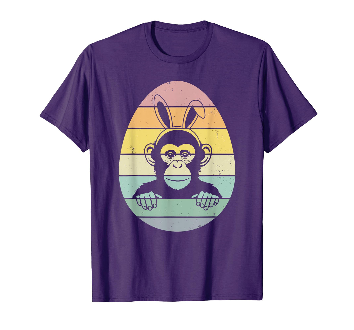 Retro Easter Egg Monkey Easter Day Womens Mens Kids T-Shirt