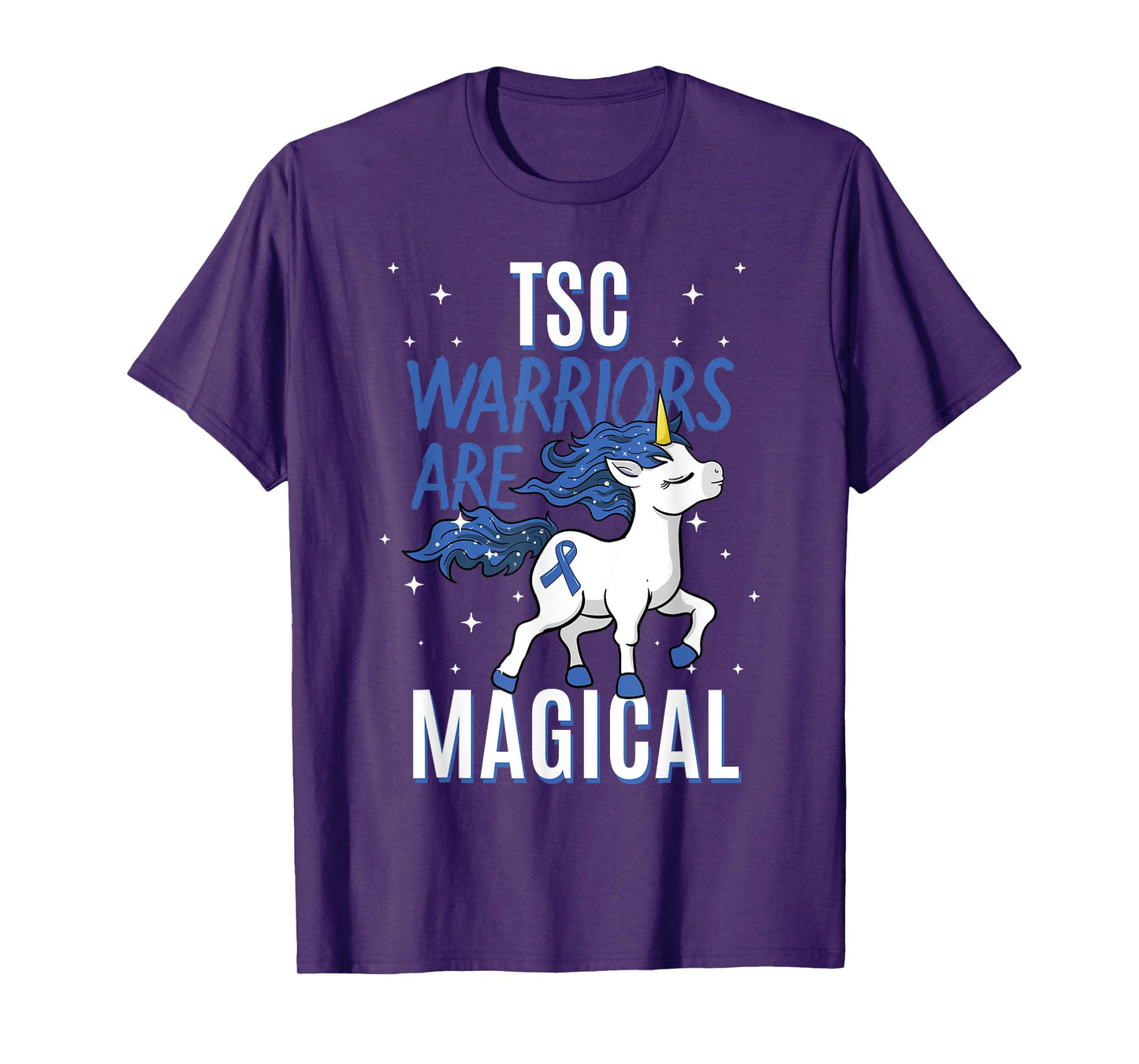 Tuberous Sclerosis Complex TSC Magical Unicorn Blue Ribbon T-Shirt