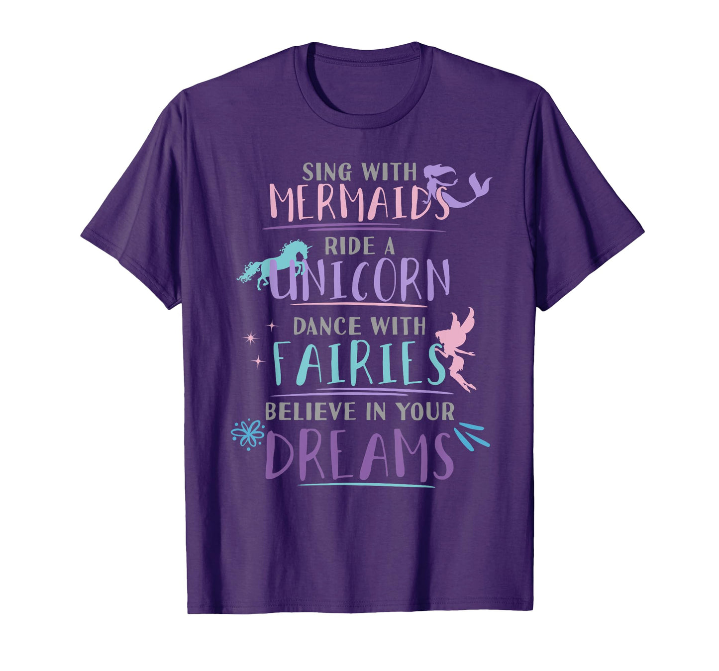 Cute Mermaid Unicorn Fairy T-Shirt Enchanted Girls T-Shirt