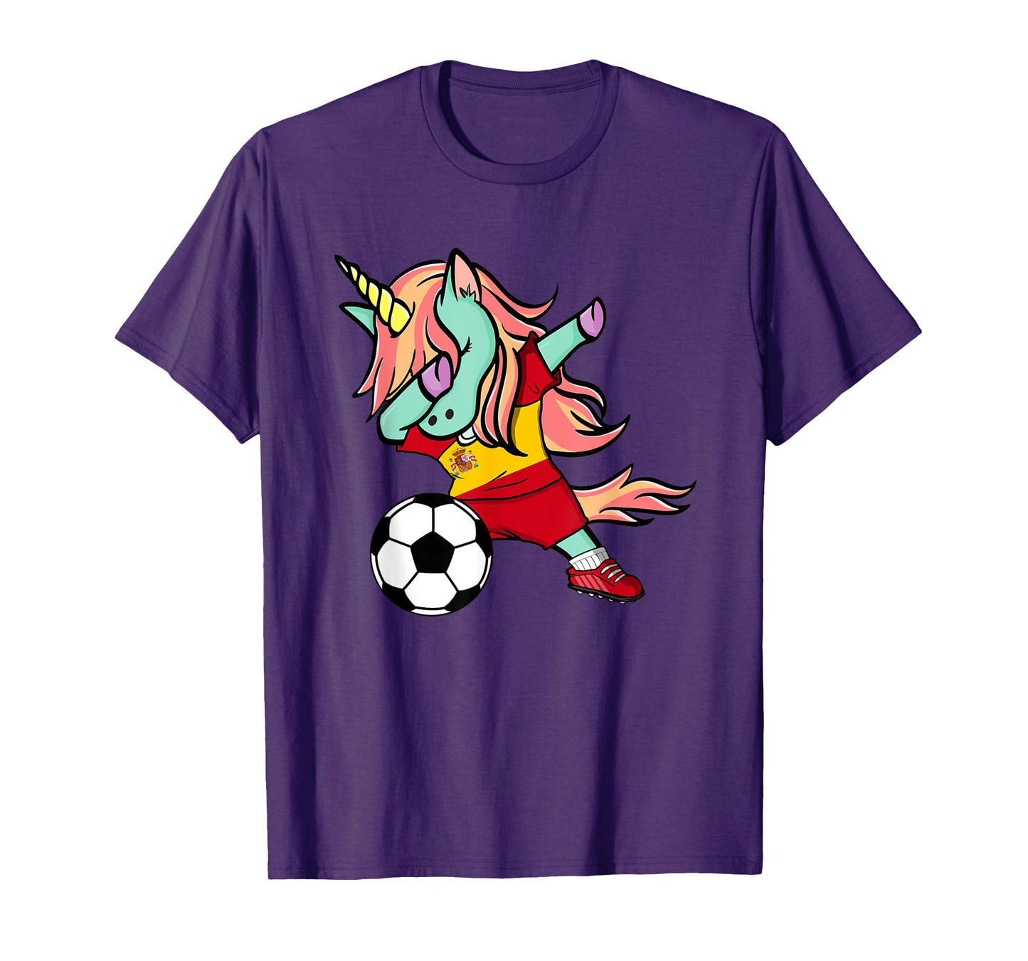 Dabbing Unicorn Soccer Spain Jersey Shirt Spanish Football T-Shirt