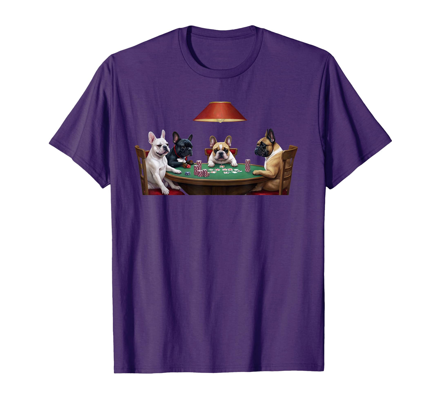 French Bulldogs Playing Poker Classic Artwork Cards Puppies T-Shirt