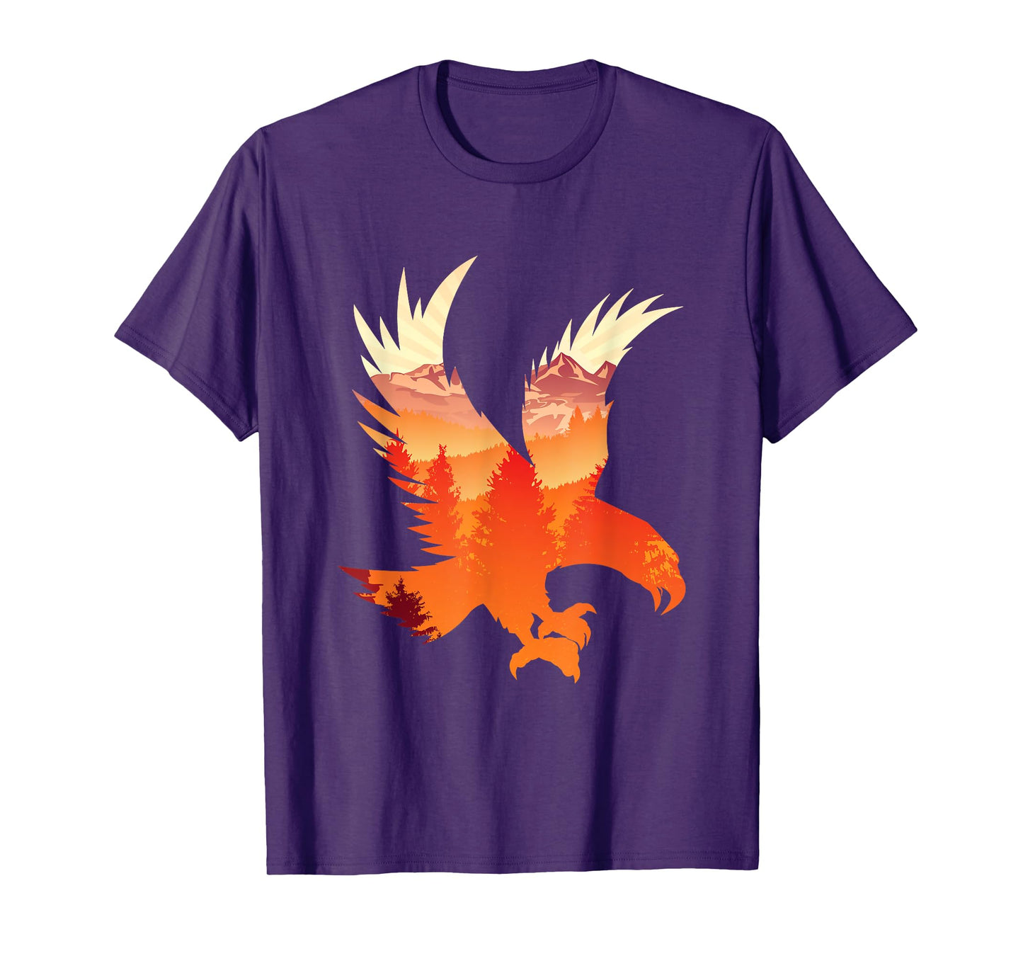 Eagle National Bird Patterned Landscape Wildlife T-Shirt