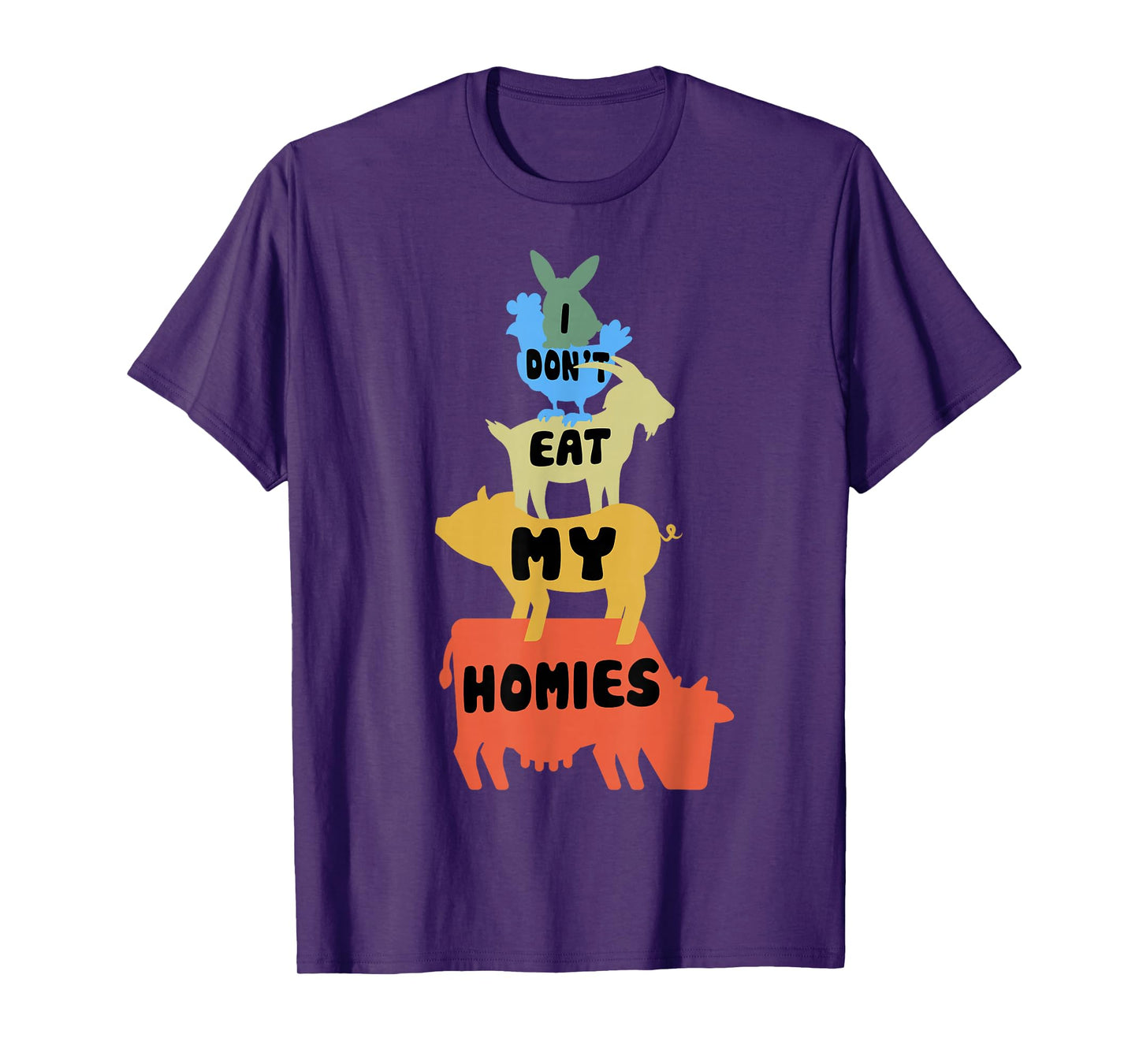 Funny Vegan - Vegetarian - I Don't Eat My Homies - Animal T-Shirt