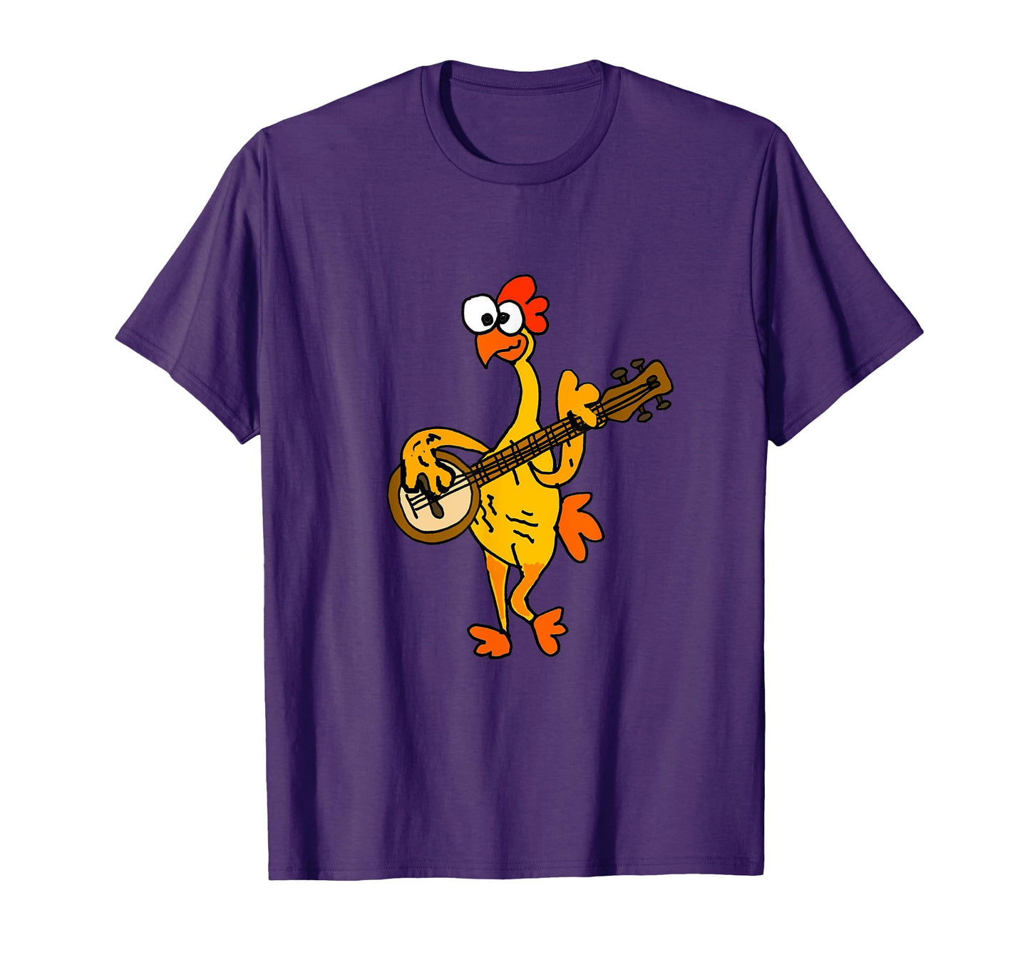 Smileteestank Funny Rubber Chicken Playing Banjo Cartoon T-Shirt