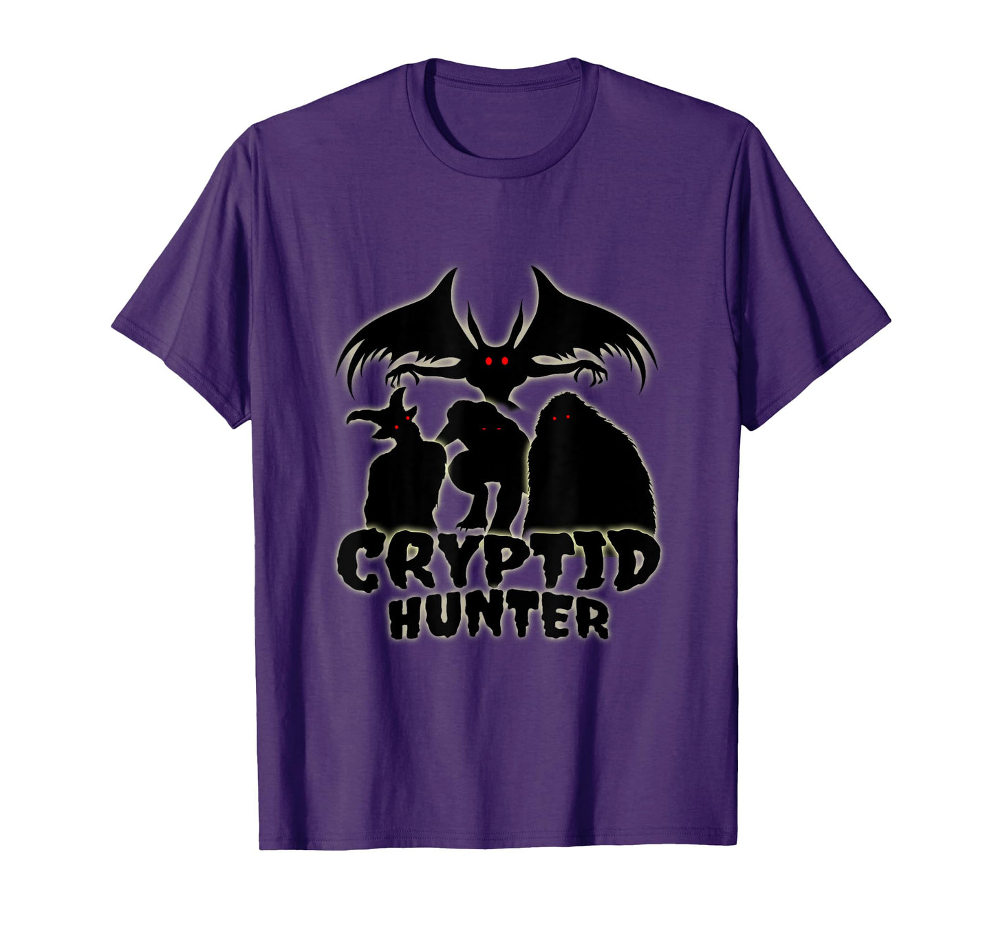 Cryptid Hunter with Goatman Memo Mothman T-Shirt