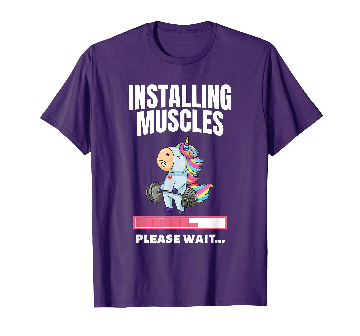 Installing Muscles Unicorn Weight Lifting Fitness Motivation T-Shirt