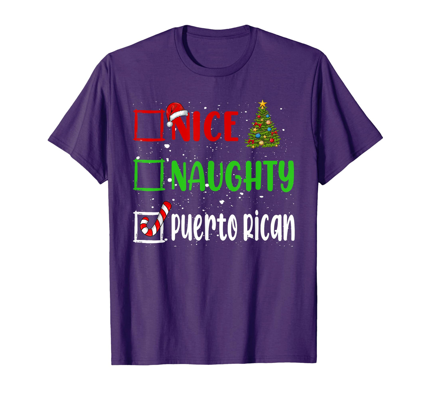 Nice Naughty Puerto Rican Christmas List Holiday Xmas 2024 T-Shirt