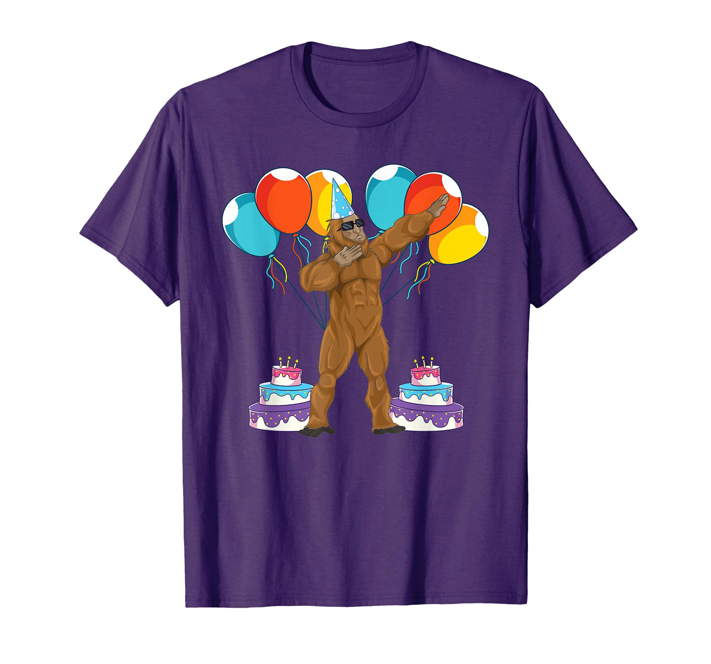 Birthday Party Celebration Cryptid Sasquatch Dabbing Bigfoot T-Shirt