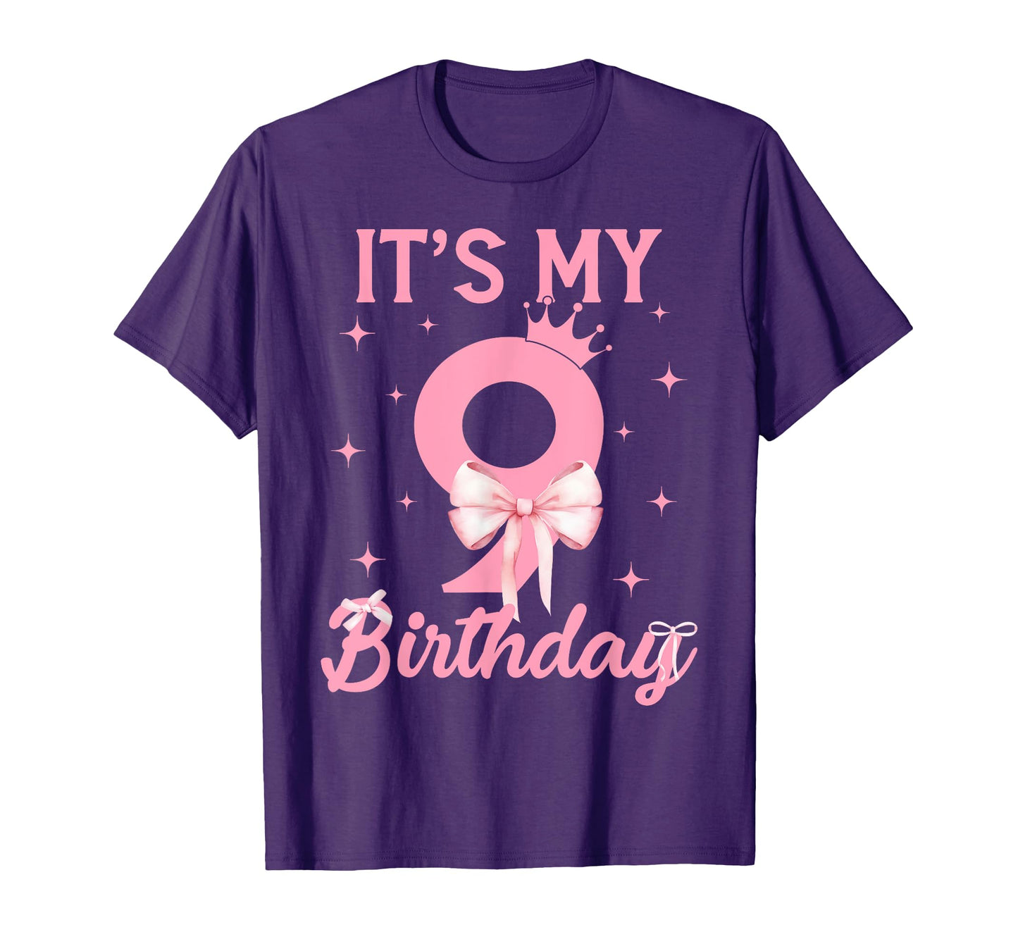 It's My 9th Birthday Girl Coquette Bow 9 Year Old Aesthetic T-Shirt