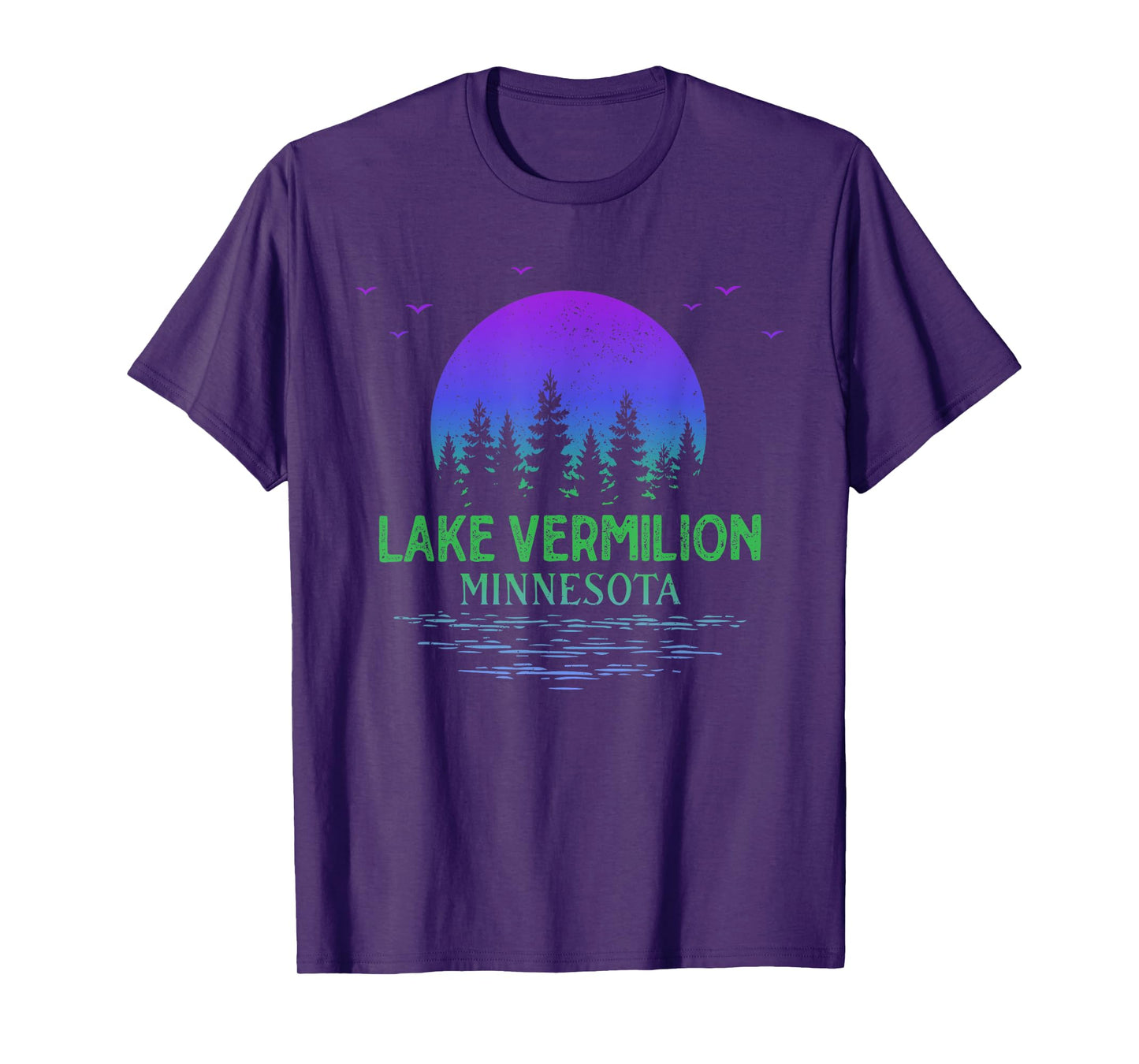 Lake Vermilion Minnesota Moon Trees Gradient Souvenir T-Shirt