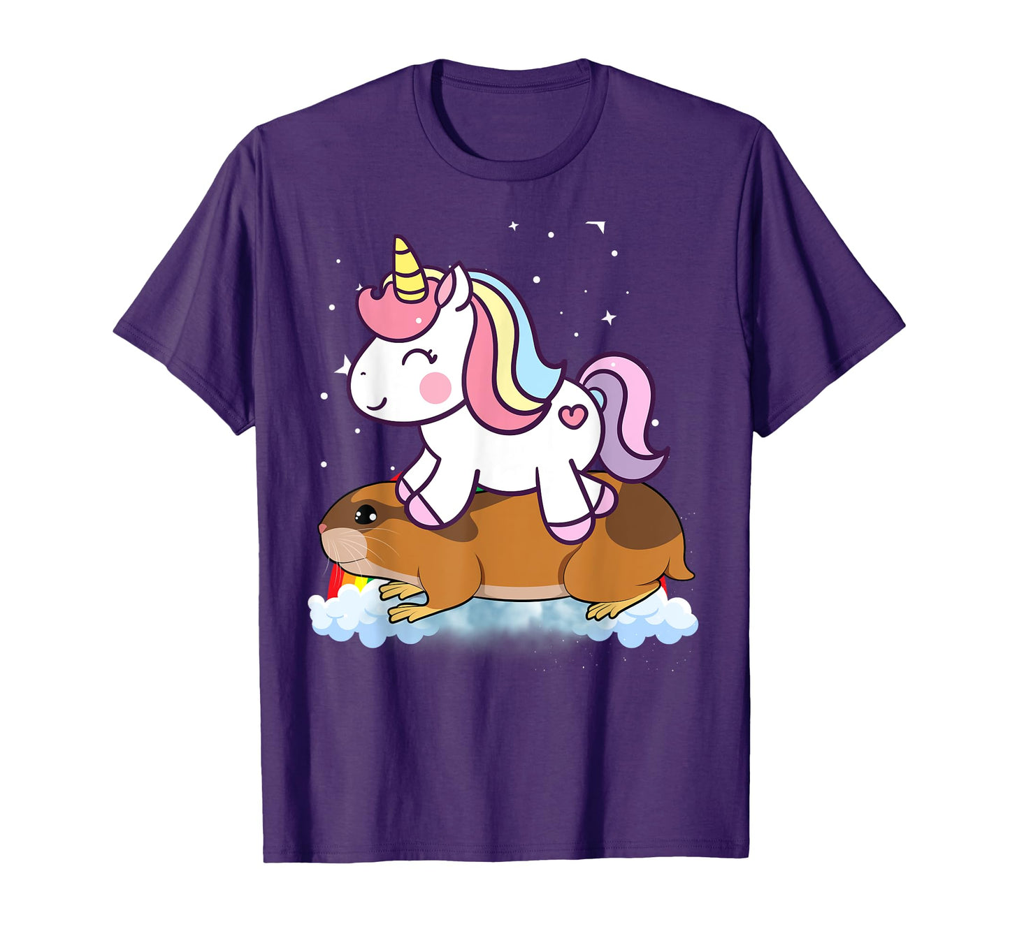 Unicorn Riding Lemming Boys Girls Men Women Kids Rainbow T-Shirt