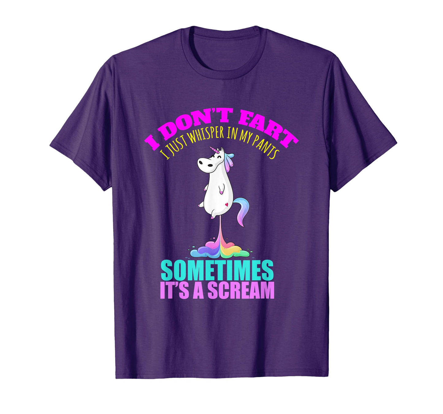 I Don't Fart I Funny Unicorn Rainbow Fart T-Shirt