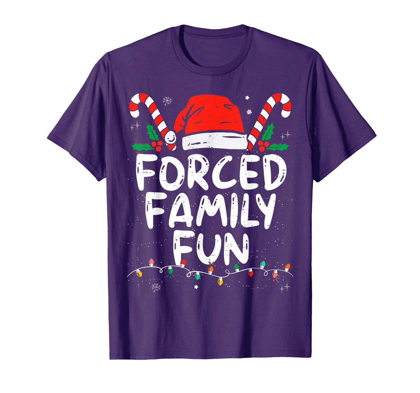 Forced Family Fun Sarcastic Christmas Funny T-Shirt