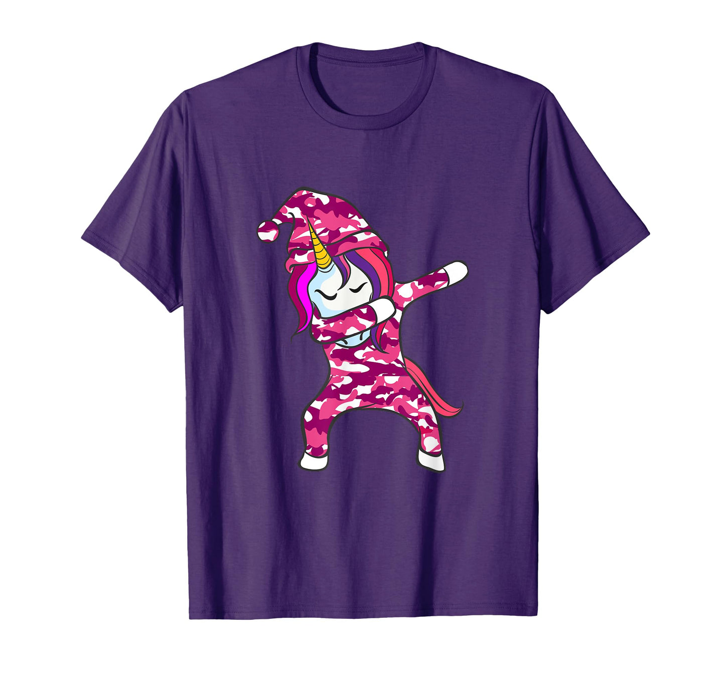 Pink Camo Unicorn Pink Camouflage dabbing unicorn T-Shirt