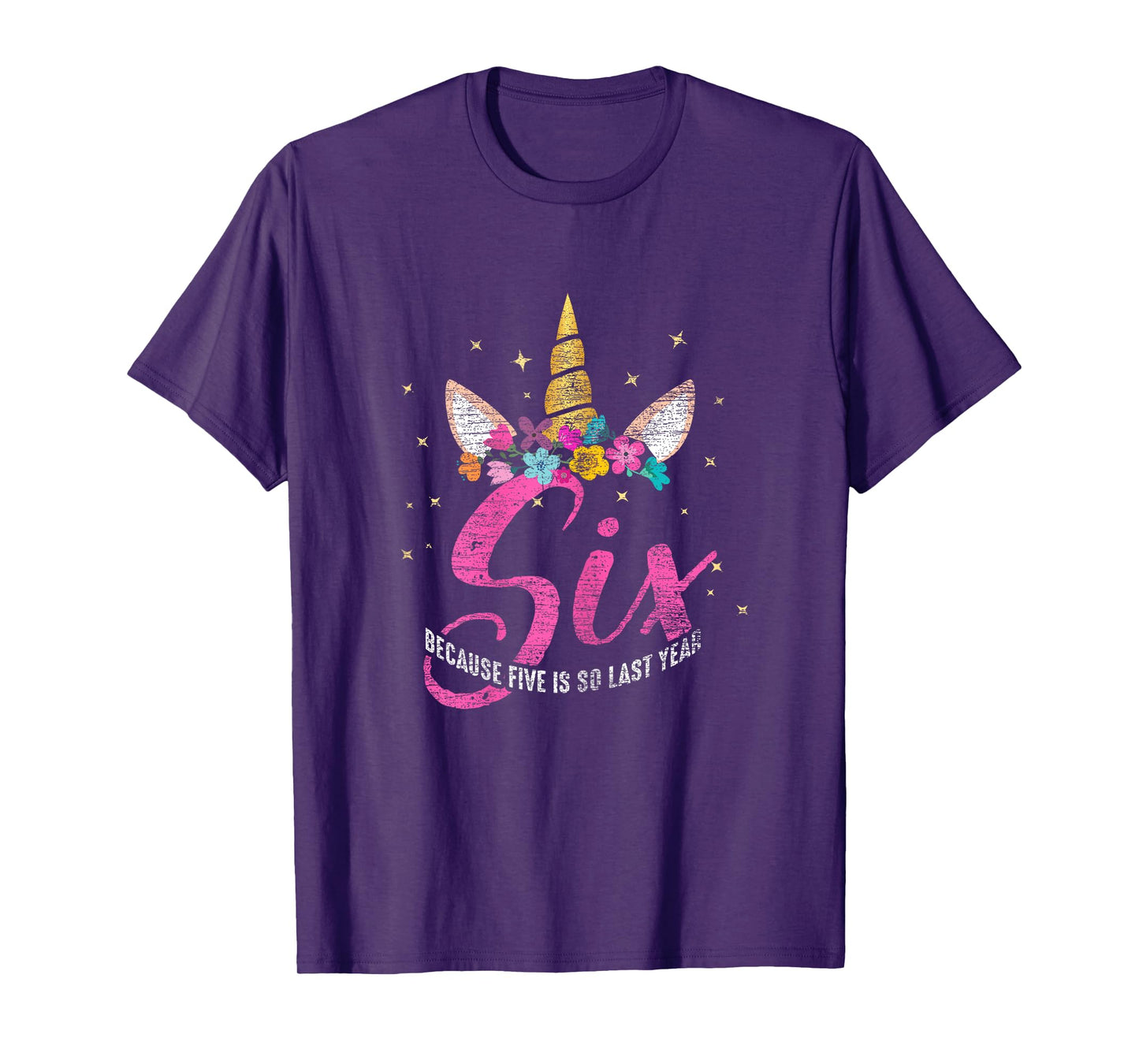 6 Years Old Birthday Girl Gifts Unicorn 6th Birthday T-Shirt