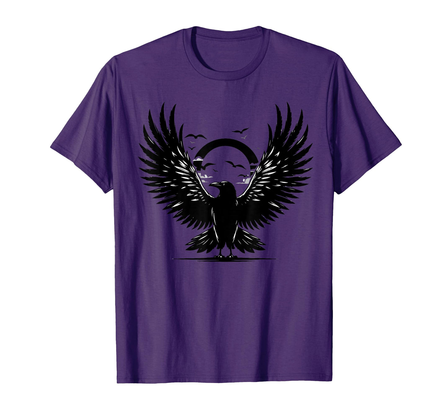 Beautiful Black Crow Raven Bird Silhouette T-Shirt