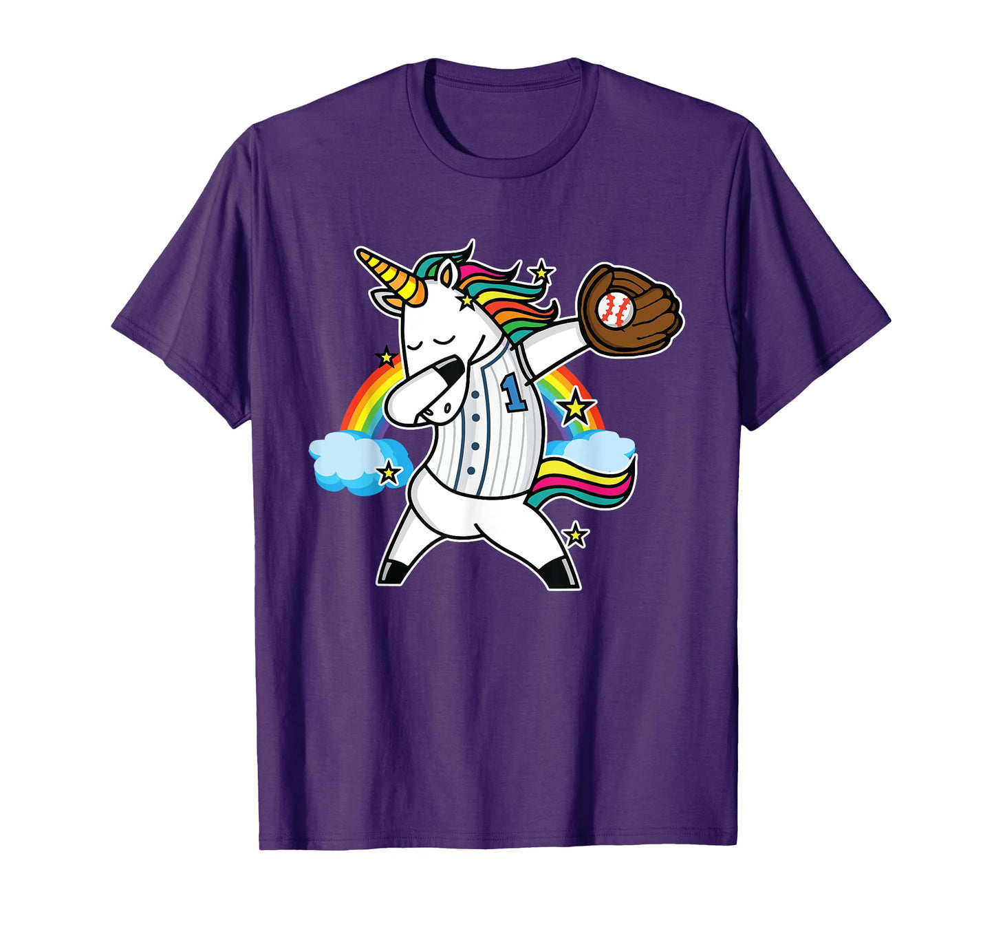 Unicorn Baseball Rainbow Baseball Lover I Unicorn Baseball T-Shirt