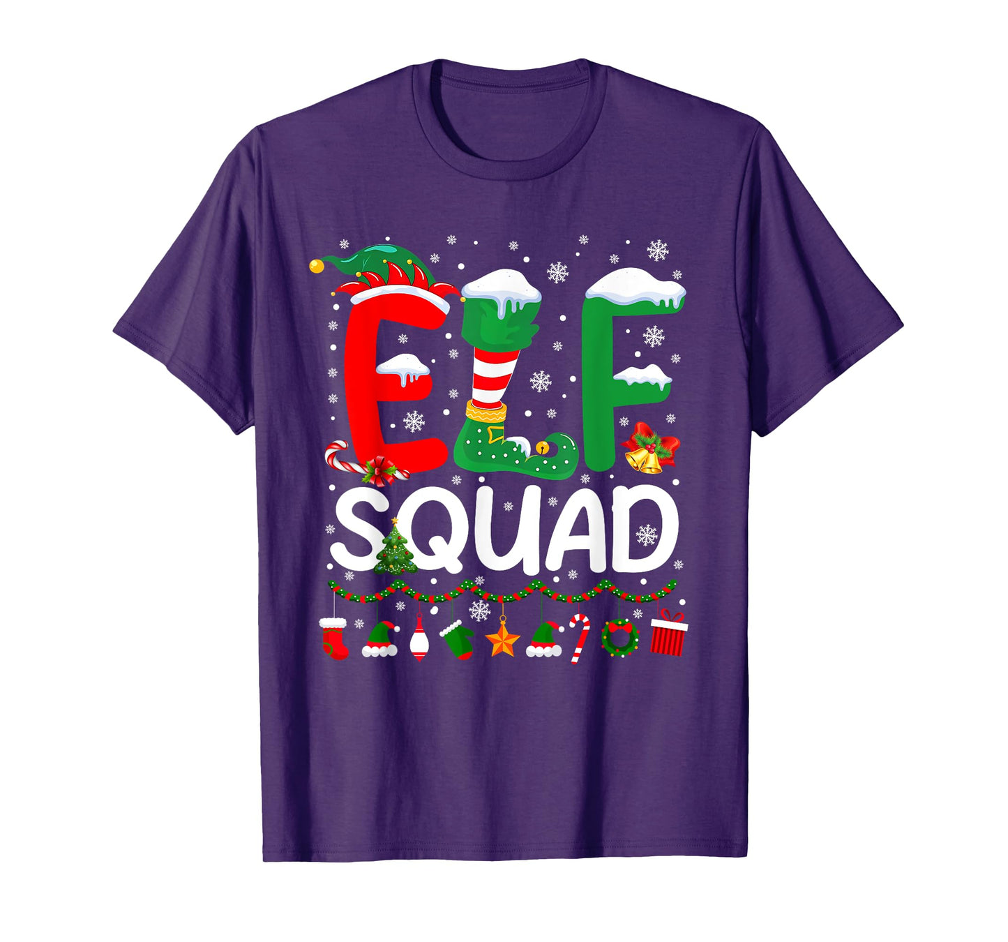 Elf Squad Christmas Family Matching Pajamas Kids Funny Xmas T-Shirt