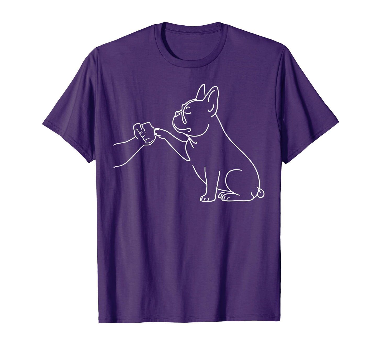 Human and Dog Paw Fist Bump Dog Lover French Bulldog T-Shirt