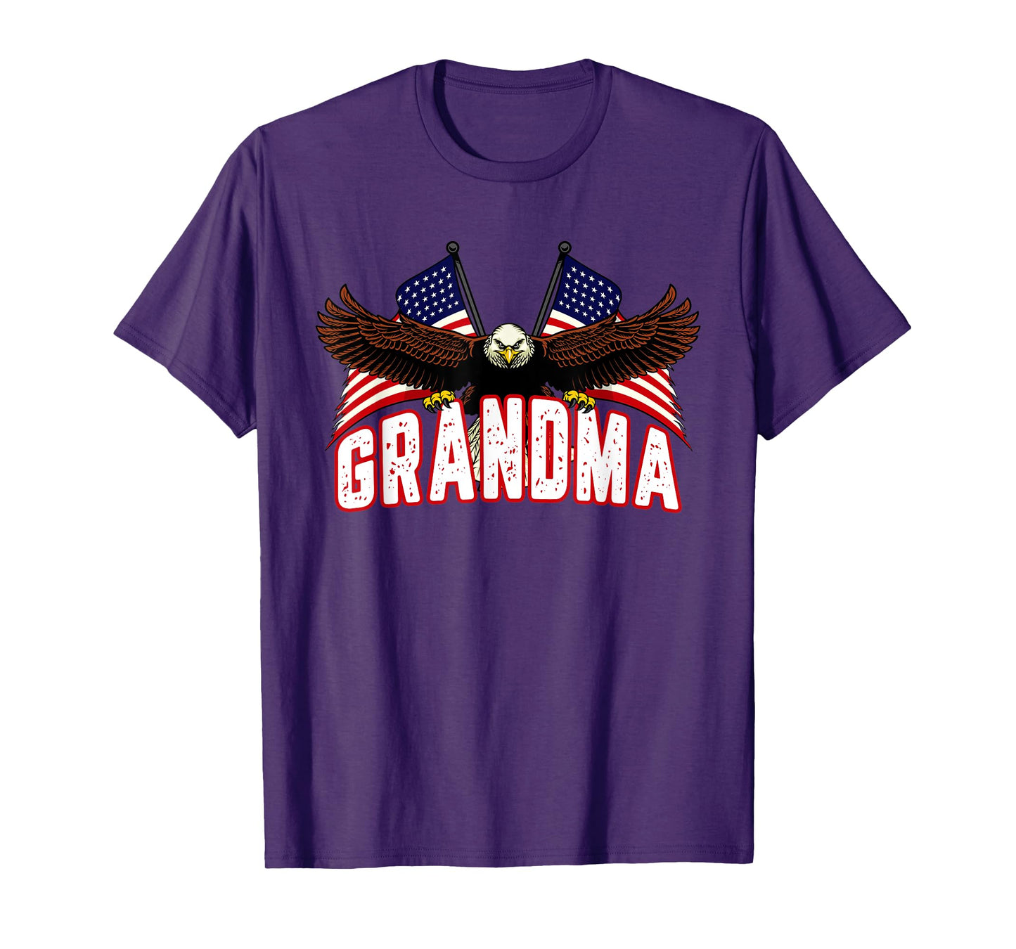 Retro Grandma American Flag Bald Eagle Patriotic 4th of July T-Shirt for Women Men