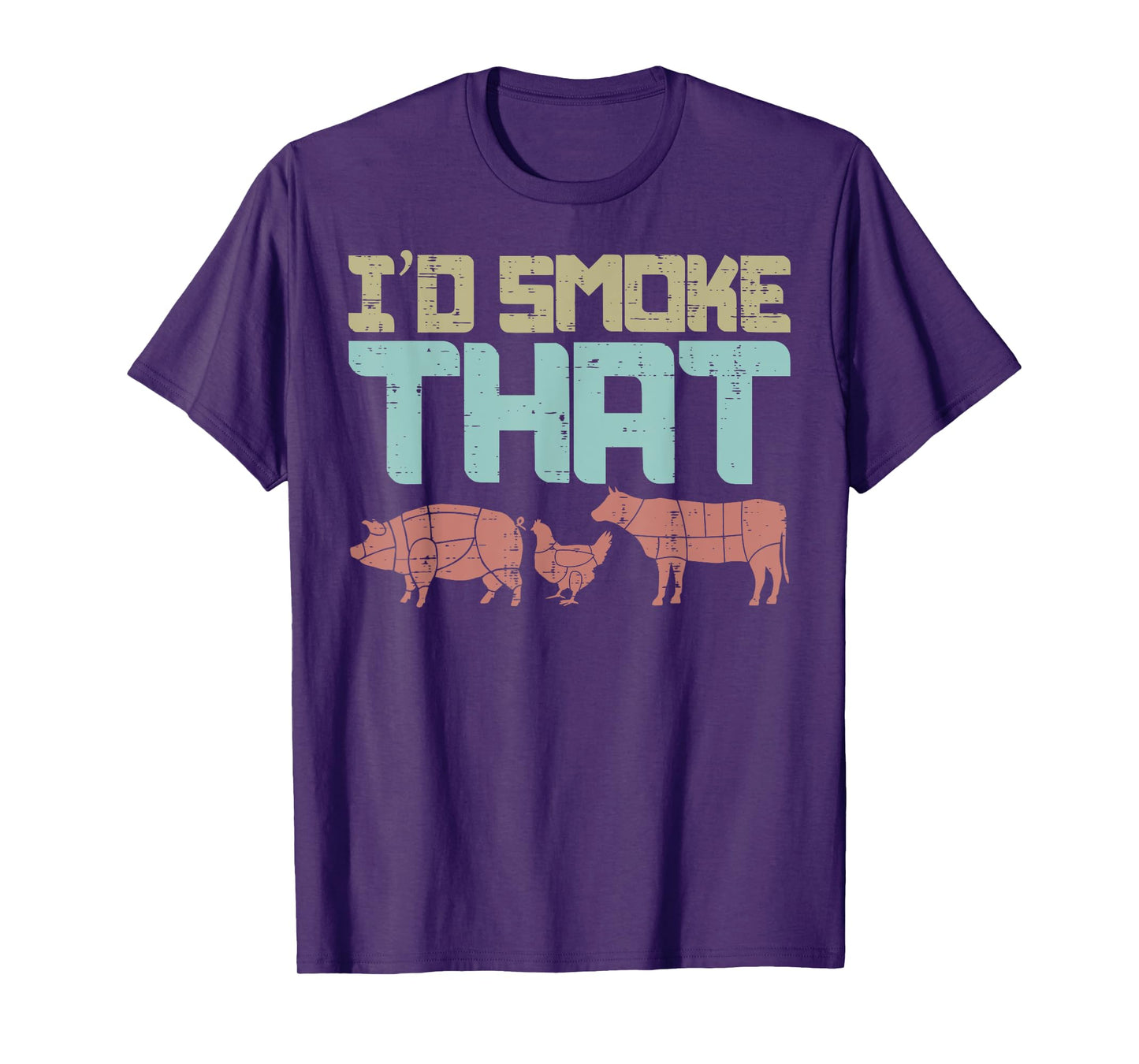 Id Smoke Pork Chicken Beef Funny BBQ Barbecue Grilling Gift T-Shirt