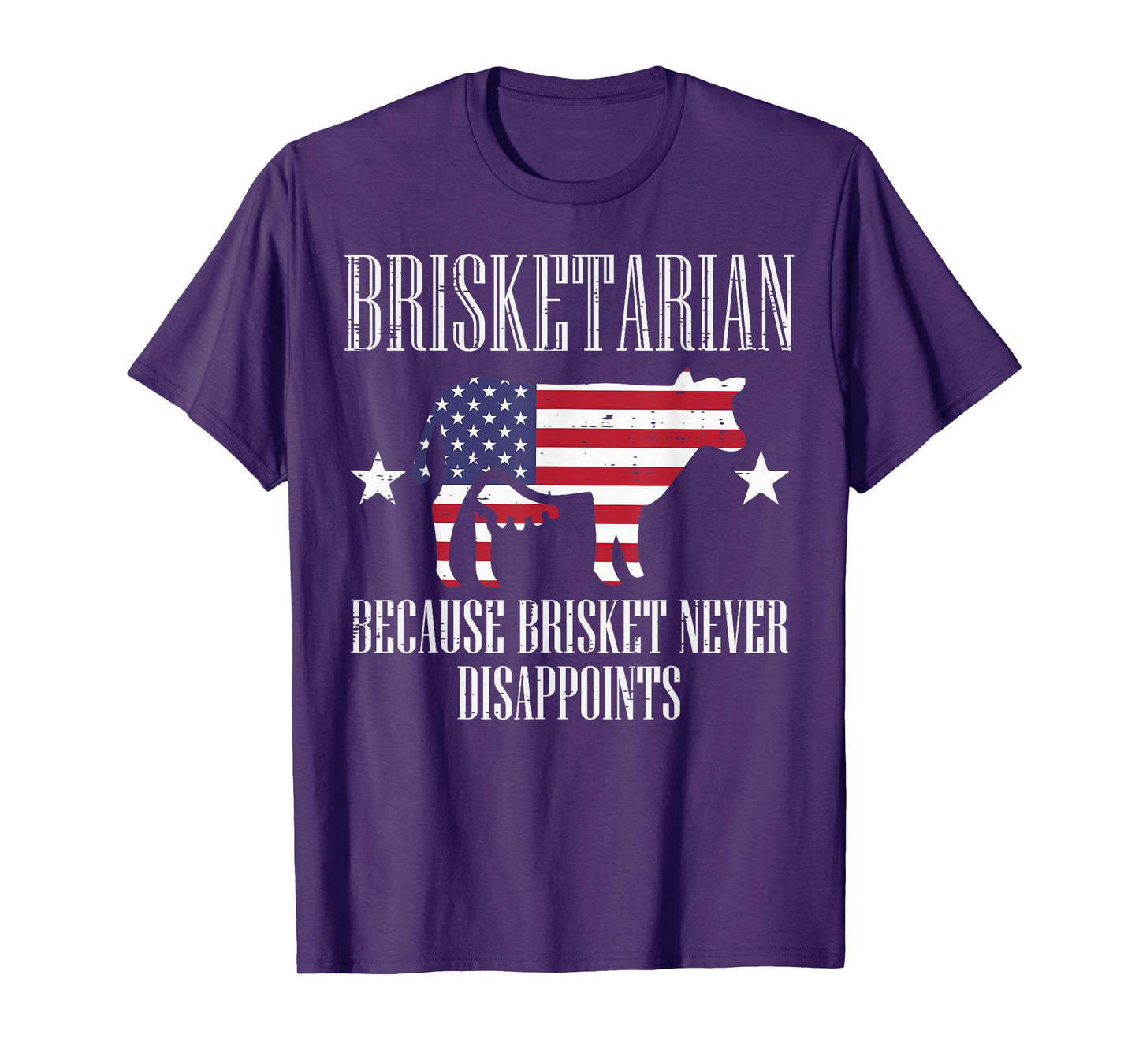 Brisketarian US Flag Brisket Bbq Barbecue 4th July Men Women T-Shirt