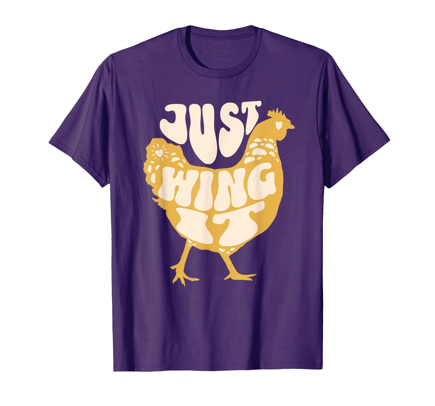 Just Wing It Funny Chicken Retro T-Shirt