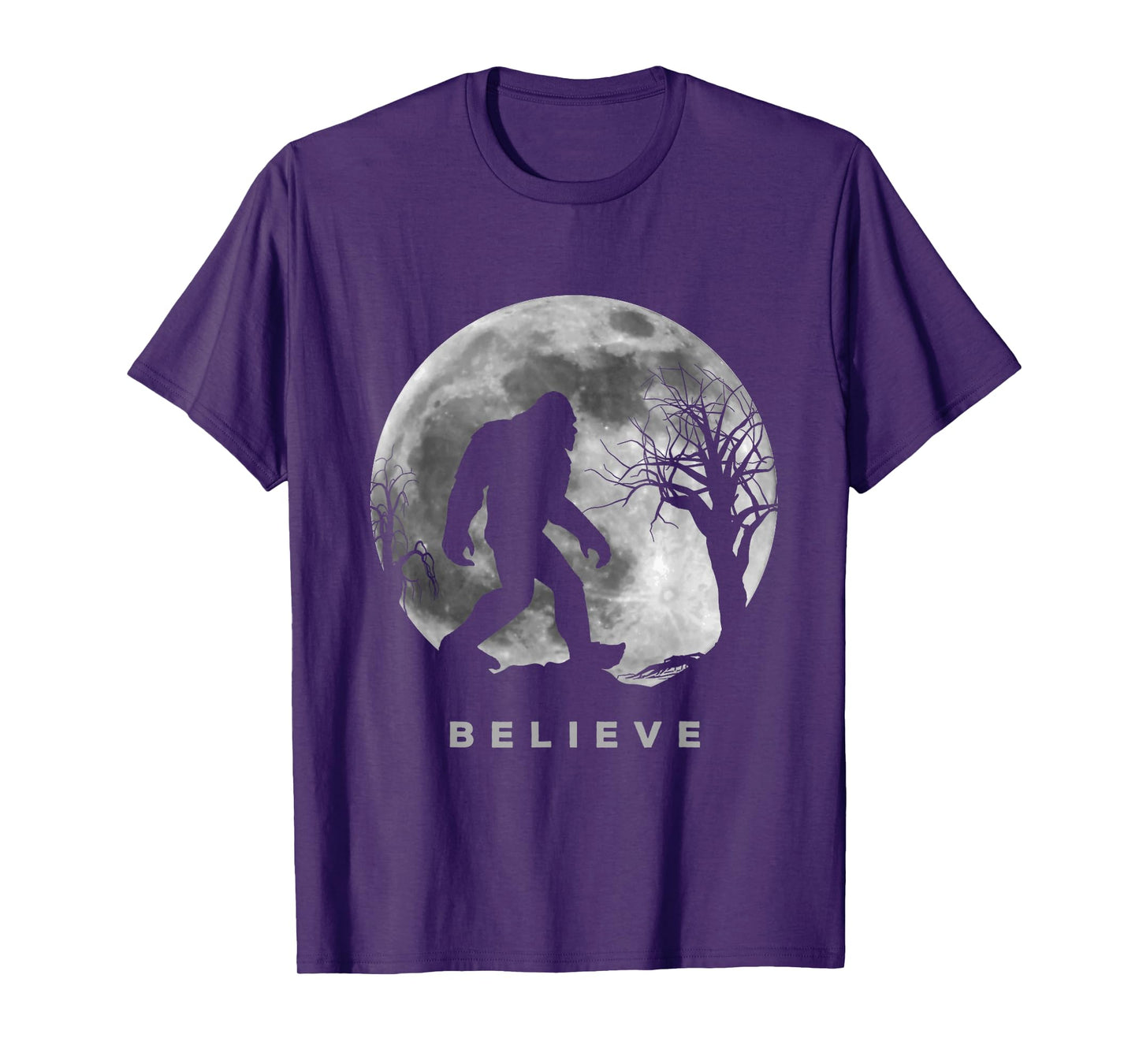 Bigfoot Night Full Moon Shirt I Believe Sasquatch Men Kids T-Shirt