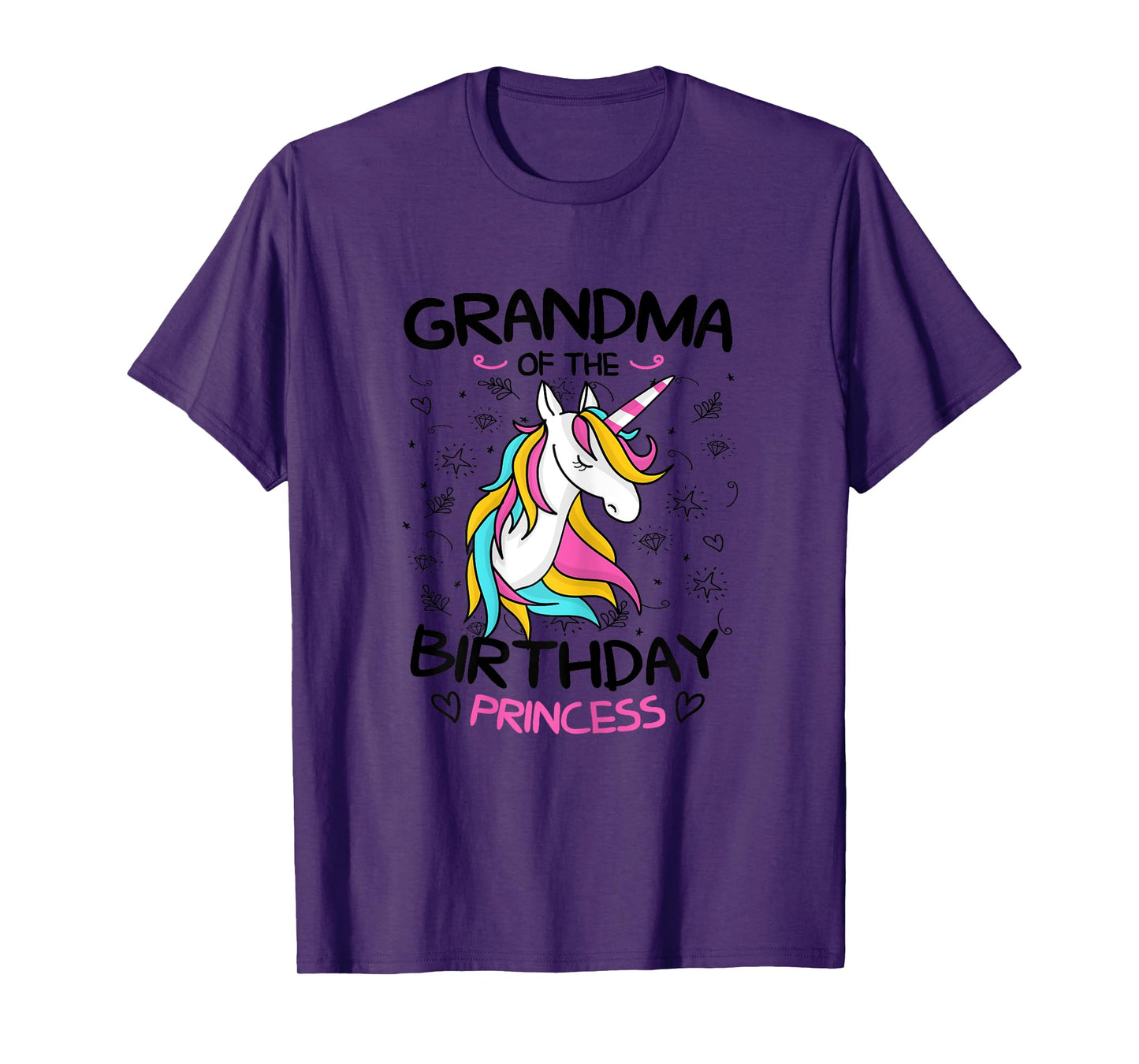 Grandma Of The Birthday Princess Shirt Unicorn Girl T-Shirt