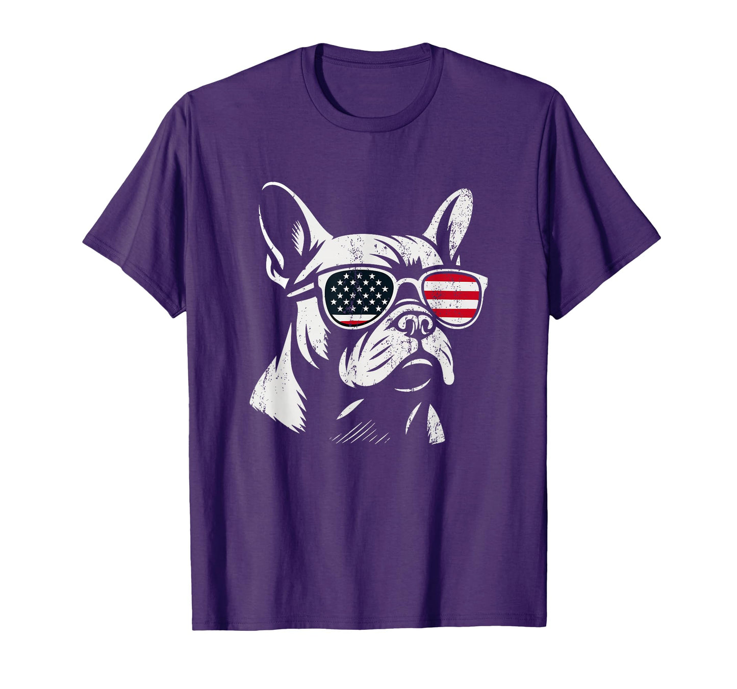 Retro French Bulldog Patriotic 4th of July American US Flag T-Shirt
