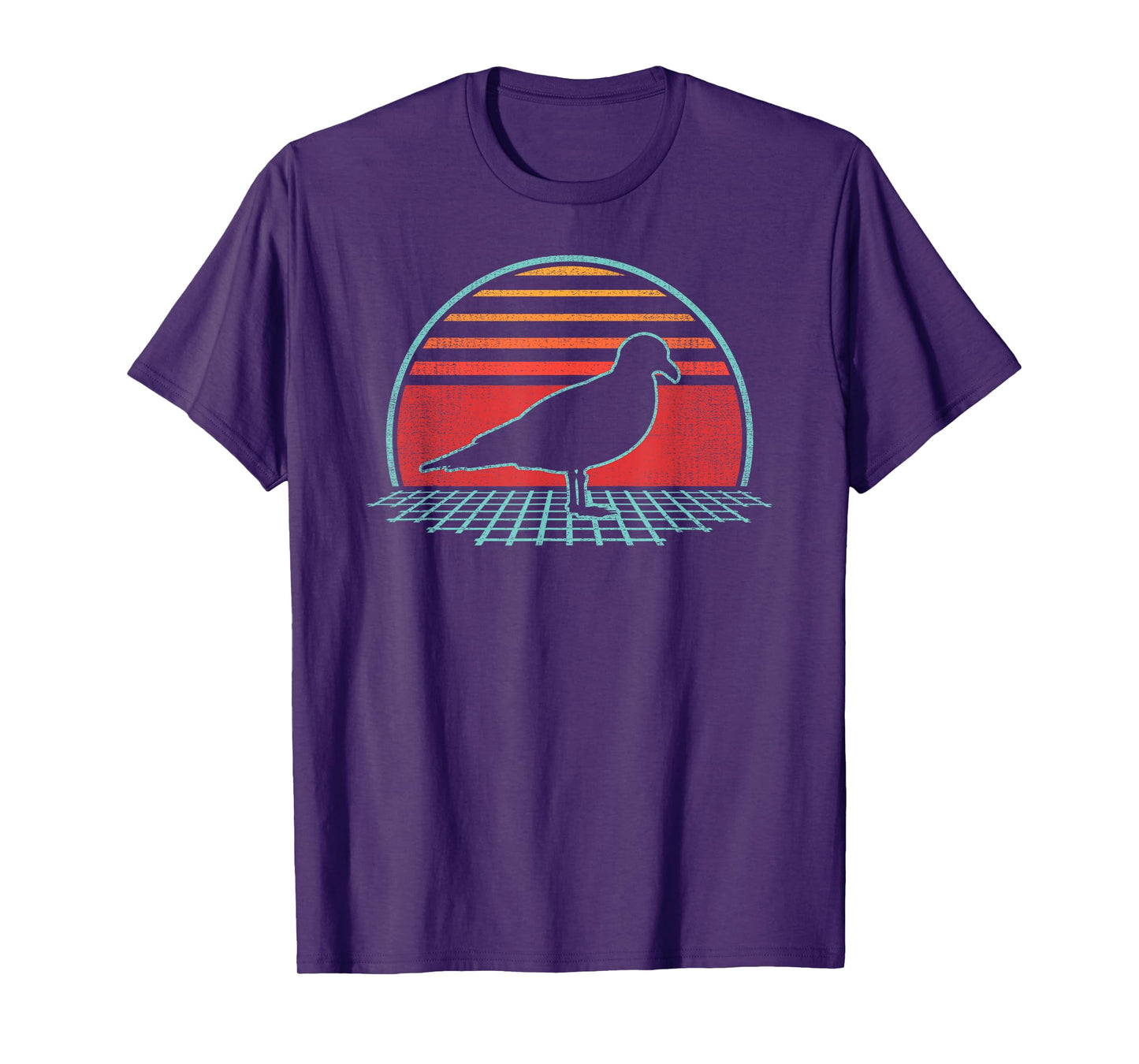 Seagull Bird Retro Vintage 80s Style Birding Gift T-Shirt