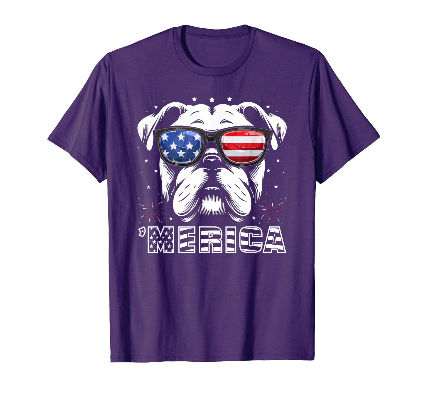 Bulldog 4th Of July Merica Patriotic Dog Tee Men Women Kids T-Shirt