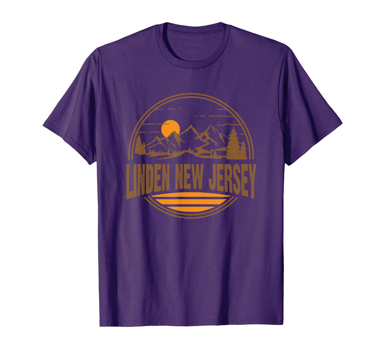 Vintage Linden, New Jersey Mountain Hiking Souvenir Print T-Shirt
