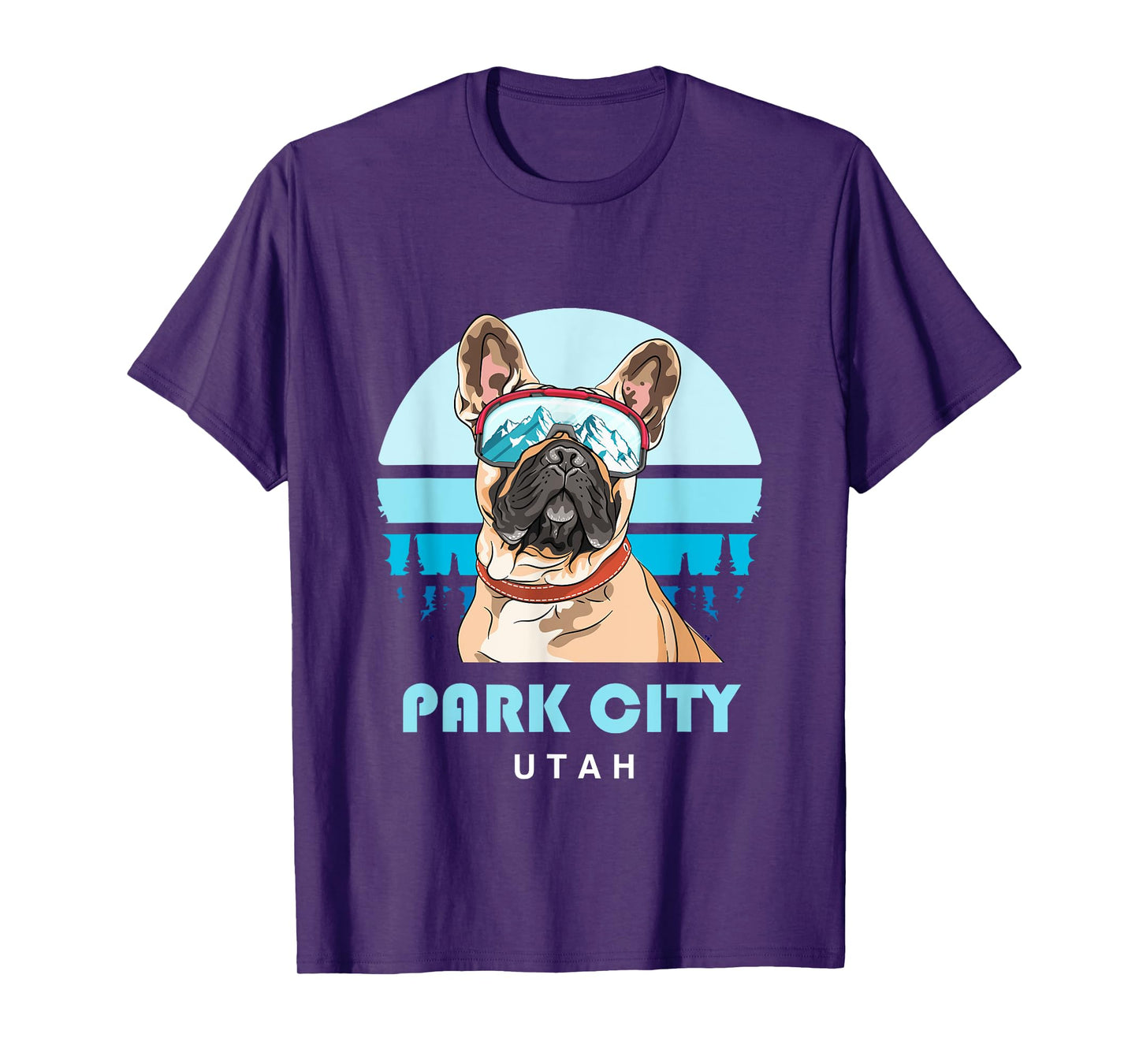 French Bulldog Winter Ski Park City Utah Dog Lover T-Shirt for Men Women Girls Kids