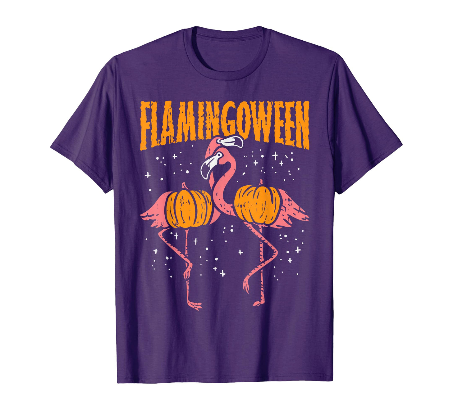 Flamingoween Pumpkin Flamingos Funny Bird Halloween Costume T-Shirt